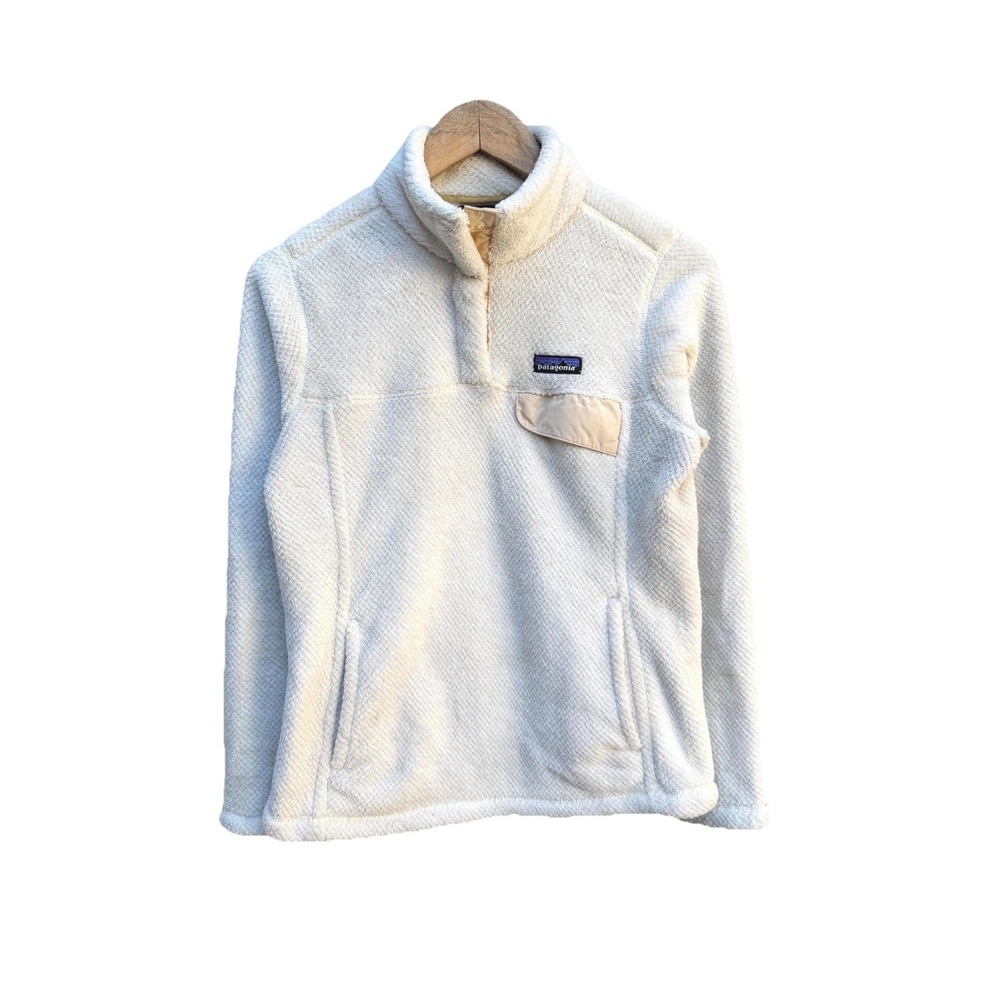 Patagonia Re-Tool Snap-T Pullover Jacket Women's M White Outdoor Fluffy Winter